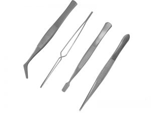 4 Pce Stainless Steel Tweezers Set