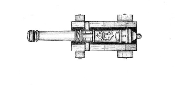 Cannons Wood Carriage 50mm