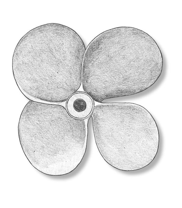 Metal 4 blade propellers for static models right 30mm