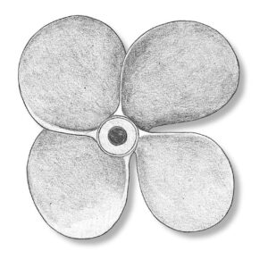 Metal 4 blade propellers for static models left 40mm