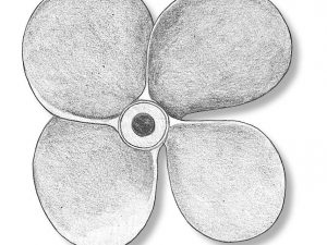 Metal 4 blade propellers for static models left 60mm