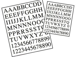 Brass Photoetched Letters and Numbers 10mm (AM5650/02)