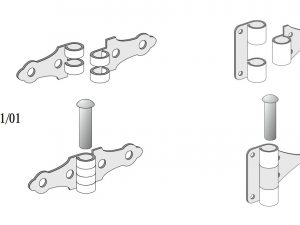 Double Brass Working Hinge Kit 10mm (AM6041/02)