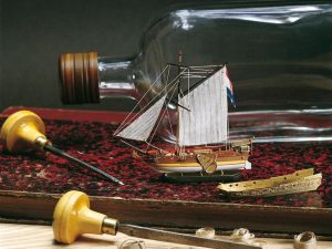 Golden Yacht Ship in a Bottle Kit – Amati