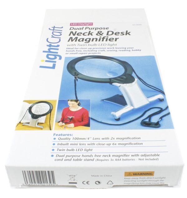 Dual Purpose Neck & Desk Magnifier
