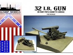 32 lb Gun on Front Pintle Carraige (Base 6x 6)