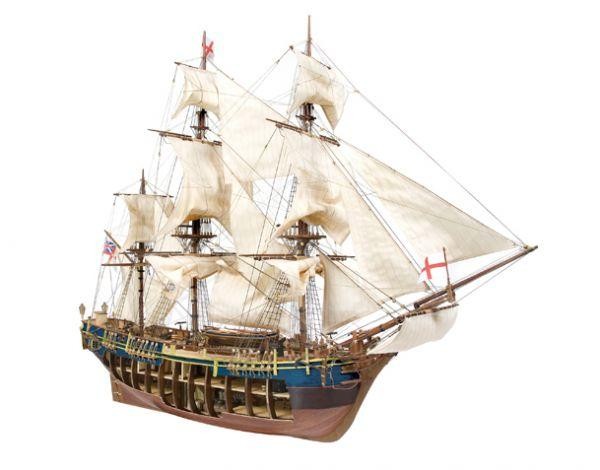 HMS Bounty with Cutaway Hull