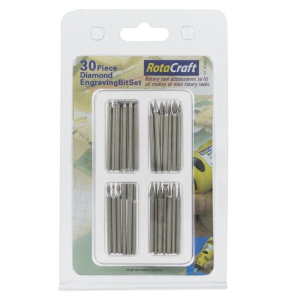 30 Pce Diamond Engraving Bit Set - ModelCraft