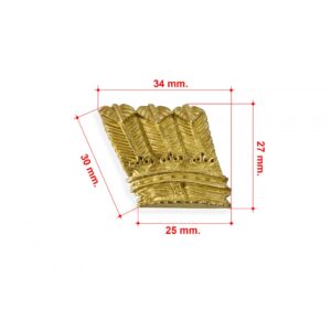 Brass Feathers Slanted Left 25mm