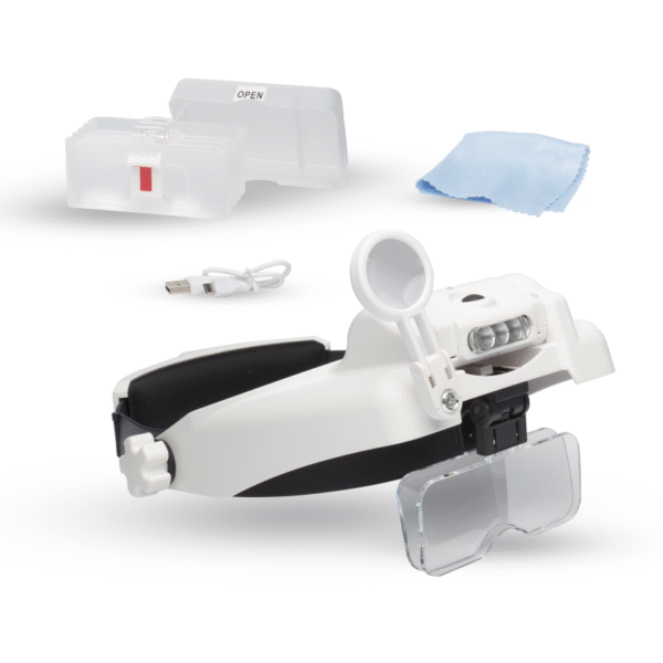 LED Headband Magnifier With Bi-Plate Magnification & Loupe
